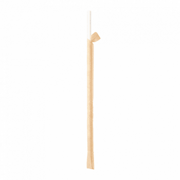 Paille droite en sachet kraft individuel blanches en PAPIER recyclable 0.6 x 21 cm - carton de 3000 pailles