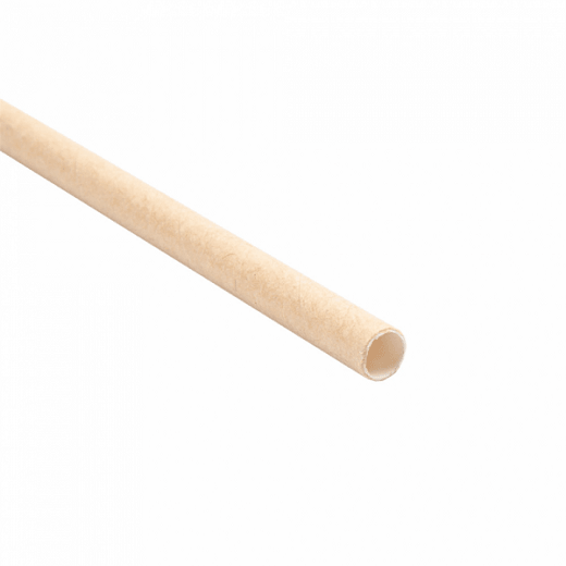 Paille droite en sachet kraft individuel naturelles en PAPIER recyclable 0.6 x 21 cm - carton de 3000 pailles