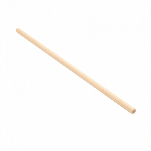 Paille droite en sachet kraft individuel naturelles en PAPIER recyclable 0.6 x 21 cm - carton de 3000 pailles