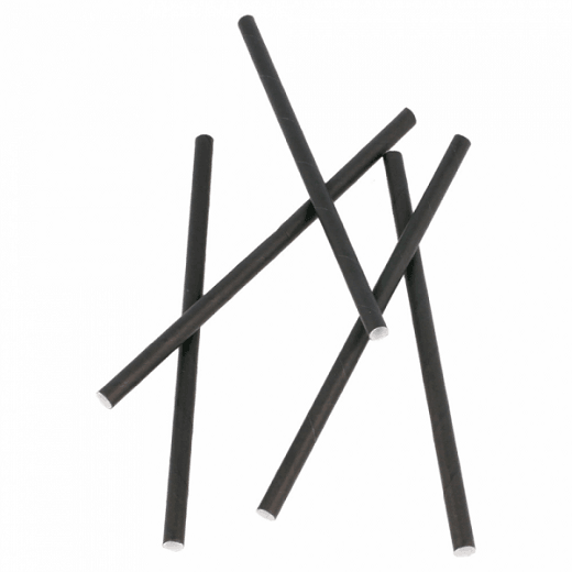 Paille droite couleur noir en PAPIER recyclable 0.6 x 14 cm - carton de 3000 pailles