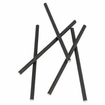 Paille droite couleur noir en PAPIER recyclable 0.6 x 14 cm - carton de 3000 pailles