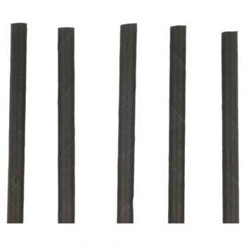 Paille droite couleur noir en PAPIER recyclable 0.6 x 14 cm - carton de 3000 pailles