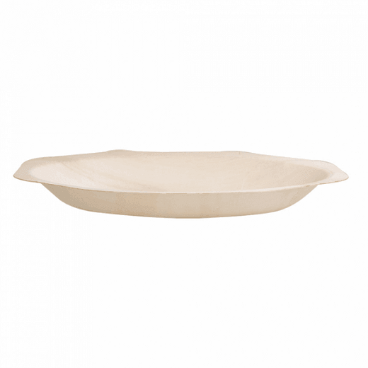 Assiette octogonale ovale en bois 20 x 13 x 2.5(h) cm - Pack de 200 unités