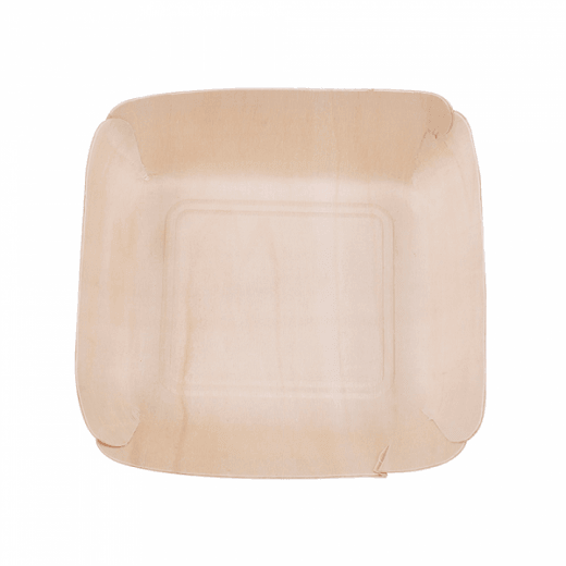 Barquette rectangulaire en bois 13 x 12 x 3 cm - pack de 200 unités