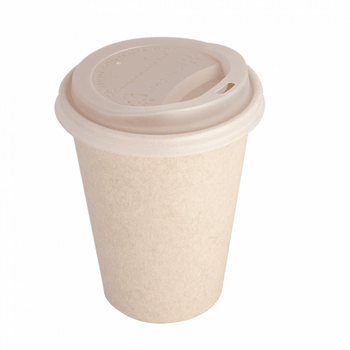 Couvercle écologique en CPLA BLANC pour gobelet a café 36 cl et 48 cl - carton de 1000 unités