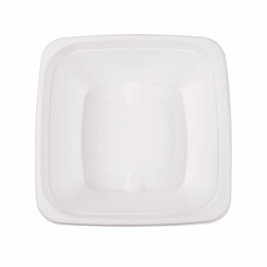 Saladier carré en cellulose naturelle fibre de canne à sucre  Blanc - 700 ml - carton de 400 unités