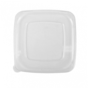 Couvercle bas en PET pour Saladier carré BIONIC - carton de 400 unités