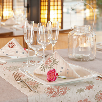 Chemin de table Like Linen POLARIS 0.4x12 m - Carton de 12 rouleaux