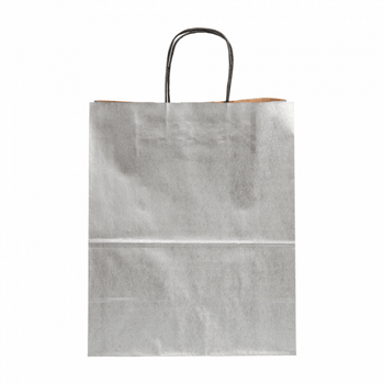Sac SOS avec anse 20+10x29cm ARGENT -  Pack de 250