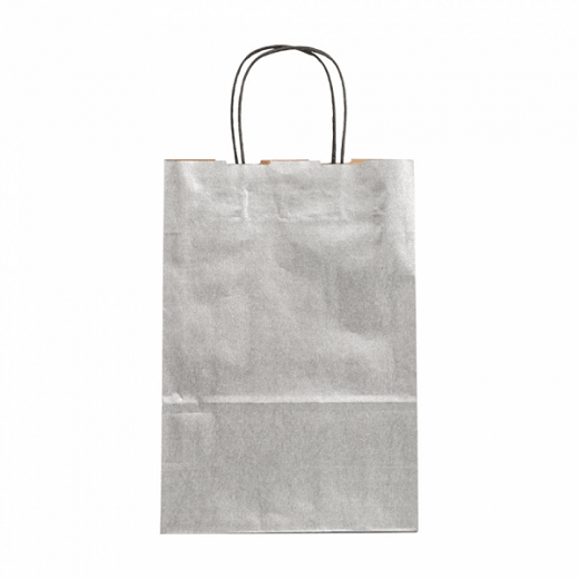 Sac SOS avec anse 26+14x32cm ARGENT -  Pack de 250