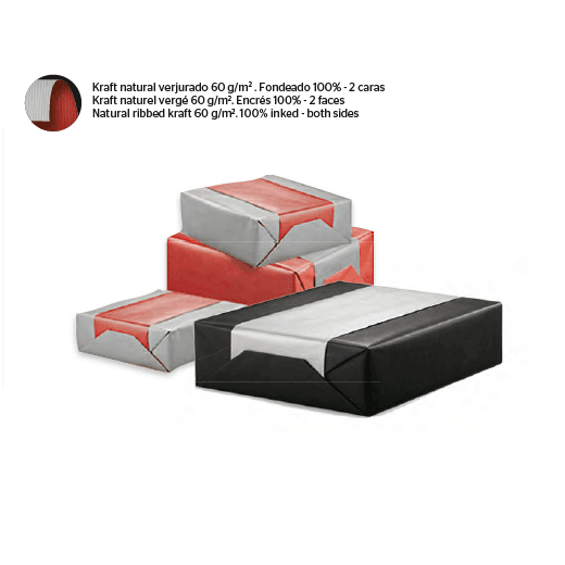 Rouleau papier emballage 0.7x50m Noir et argent - Kraft 60g/m2