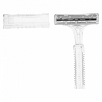 Rasoir transparent 10 cm en sachet individuel en PEHD - Pack de 100 unités