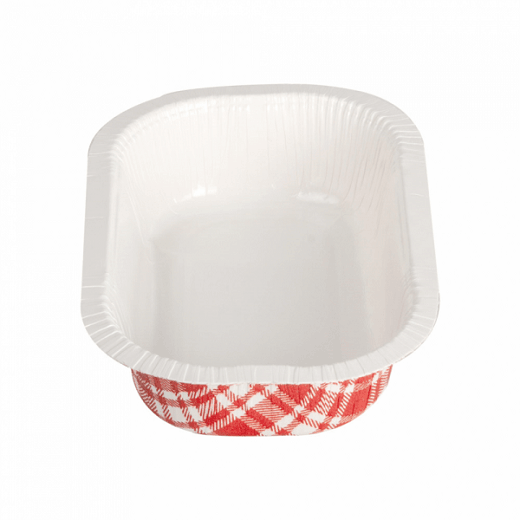 Barquette thermoscellable vichy en carton - 325 ml - carton de 1000 unités