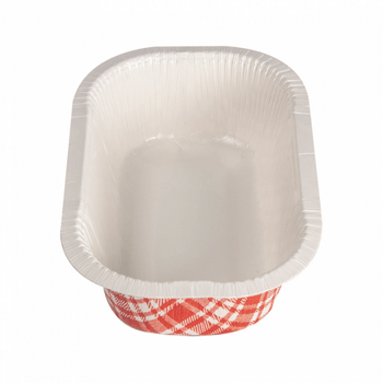 Barquette thermoscellable vichy en carton - 405 ml - carton de 1000 unités