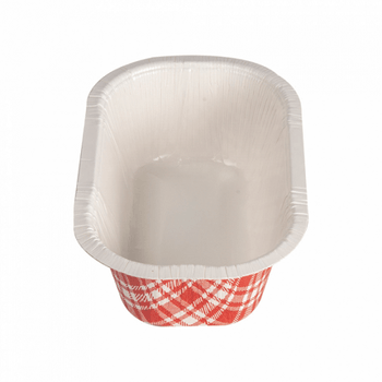 Barquette thermoscellable vichy en carton - 480 ml - carton de 1000 unités