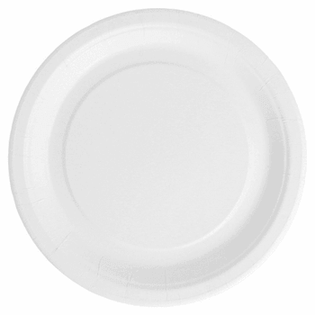 Assiette blanche en carton bio-laquées 18 cm ingraissable et biodégradable - carton de 800 unités