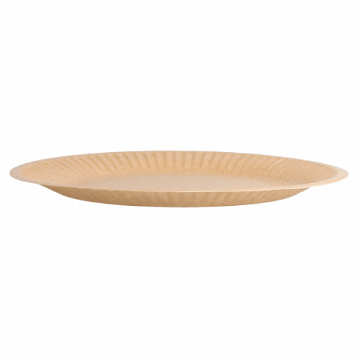 Assiette kraft relief en carton bio-laquées 18 cm ingraissable et biodégradable - carton de 400 unités