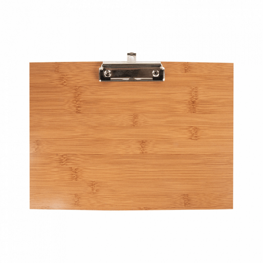 Planche porte menu A4 horizontale en bambou avec clip - pack de 10 unités