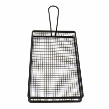 mini friteuse allongée epoxy noir pour frites ou autres - 24x15x3.5(h)cm - Pack de 6