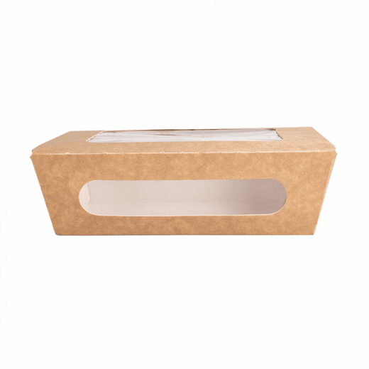 Boite salade en carton avec fenêtre 700 ml - 16 x 12 x 5 cm - carton de 200 unités