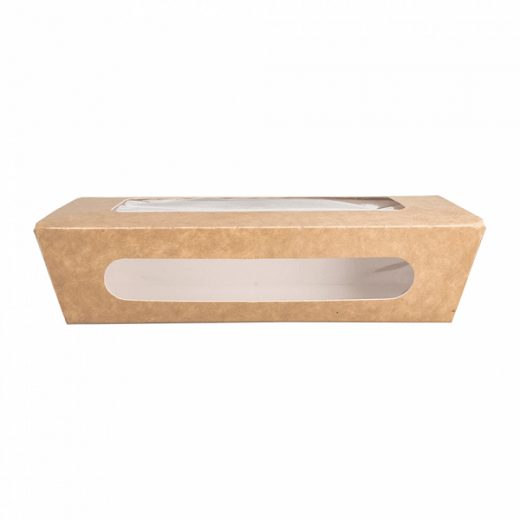 Boite salade en carton avec fenêtre 900 ml - 20 x 12 x 5 cm - carton de 200 unités
