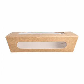 Boite salade en carton avec fenêtre 900 ml - 20 x 12 x 5 cm - carton de 200 unités