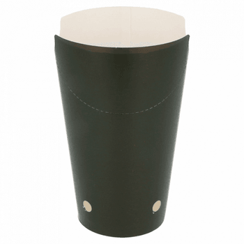 Gobelet à frites avec fermeture rabattable en carton Série Noir 480 ml - pack de 50 unités