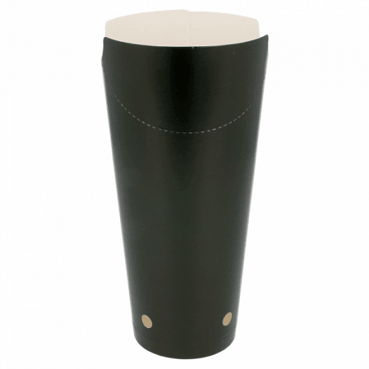 Gobelet à frites avec fermeture rabattable en carton Série Noir 660 ml - pack de 50 unités