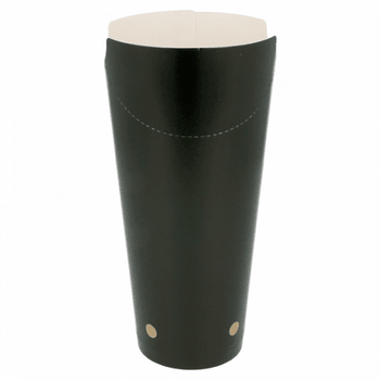 Gobelet à frites avec fermeture rabattable en carton Série Noir 660 ml - pack de 50 unités