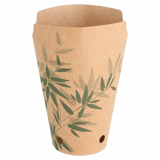 Gobelet à frites avec fermeture carton recyclé Feel Green 360 ml - pack de 100 unités
