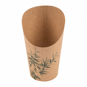 Gobelet à frites ouvert carton recyclé Feel Green 480 ml - carton de 1000 unités