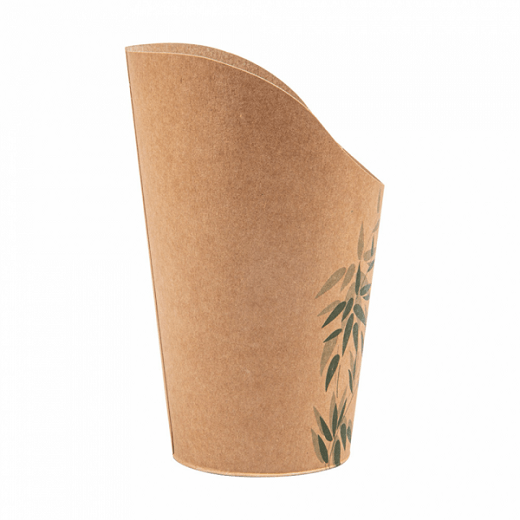 Gobelet à frites ouvert carton recyclé Feel Green 480 ml - carton de 1000 unités