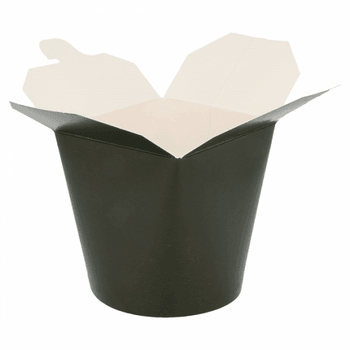 Pot en carton avec fermeture croisillon pour pâtes Série Noir 960 ml -pack de 50 unités