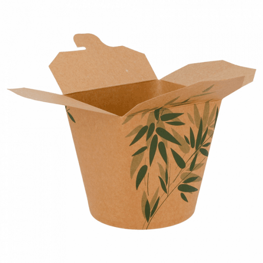 Pot en carton avec fermeture croisillon pour pâtes Feel Green 780 ml - pack de 50 unités