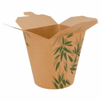 Pot en carton avec fermeture croisillon pour pâtes Feel Green 960 ml - pack de 50 unités