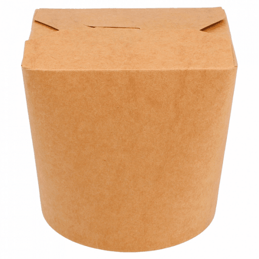 Pot en carton avec fermeture croisillon pour pâtes Neutre kraft 780 ml - pack de 50 unités