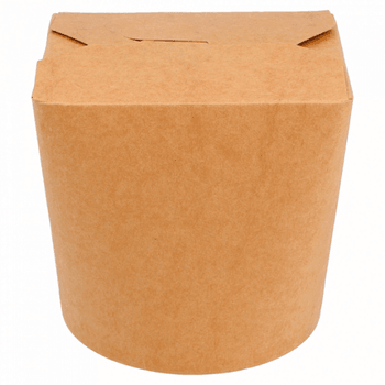 Pot en carton avec fermeture croisillon pour pâtes Neutre kraft 780 ml - pack de 50 unités