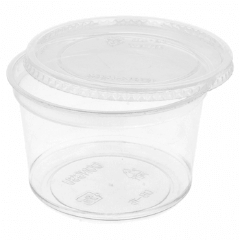 Pot à dessert en plastique transparent PET 375 ml avec couvercle inclus - carton de 250 unités