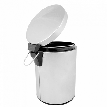 Poubelle à pédale en inoc avec réceptacle intérieur 5 L - Inox