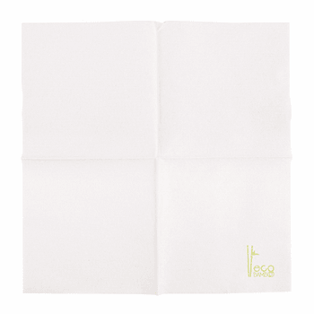 Serviette en fibre de bambou 20x20 cm BLANCHE - carton de 3600 unités