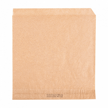 Sac burger Neutre kraft ouvert sur 2 côtés 16 x 16.5 cm - pack de 500 unités
