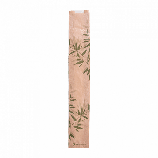 Sac à pain ou baguette avec fenêtre biodégradable Feel Green 9 + 4 x 60 cm - pack de 250 unités