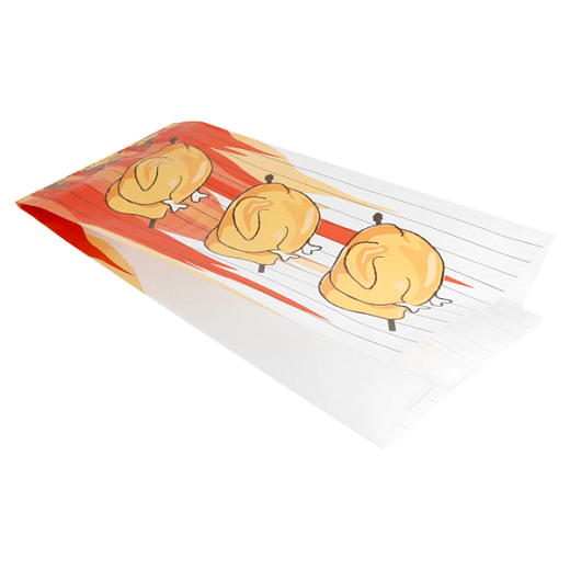 Sac poulet en cellulose pour demi poulet rôti 13 + 7.5 x 28 cm - carton de 1000 unités