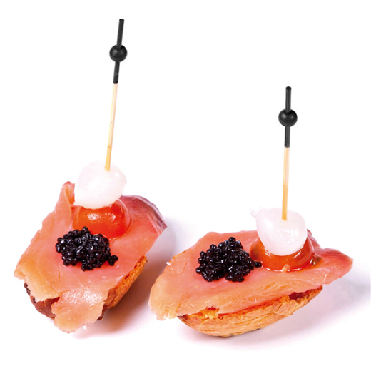 Pique en bambou boule NOIRE 9 cm - pack de 100 unités