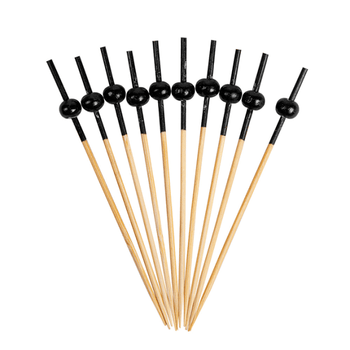 Pique en bambou boule NOIRE 9 cm - pack de 100 unités