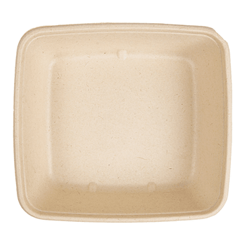 Plateau 1250 ml en cellulose naturelle fibre de canne à sucre  - Naturel - 20x18.5x5.5 cm- carton de 400 unités