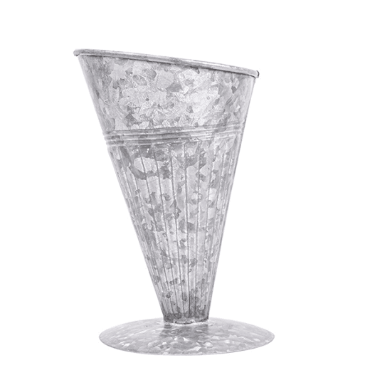 Cône en acier galvanisé pour frites ou autres - 12x17.5(h)cm - Pack de 6