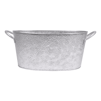 Seau à glace en acier couleur métal - 38 x 18 cm