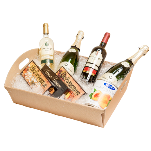 Corbeille carton 40x30x12cm en Carton ondulé  - Pack de 30