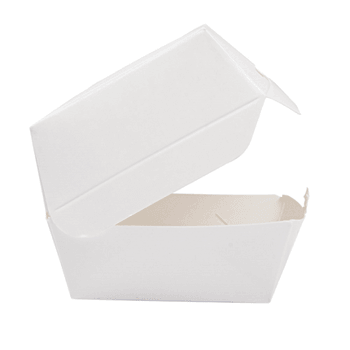 Mini Coque burger BLANC 5,3x5,7x5 cm - carton de 500 unités
